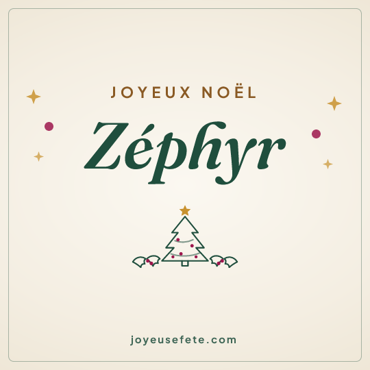 Image carrée « Joyeux Noël Zéphyr » pour WhatsApp