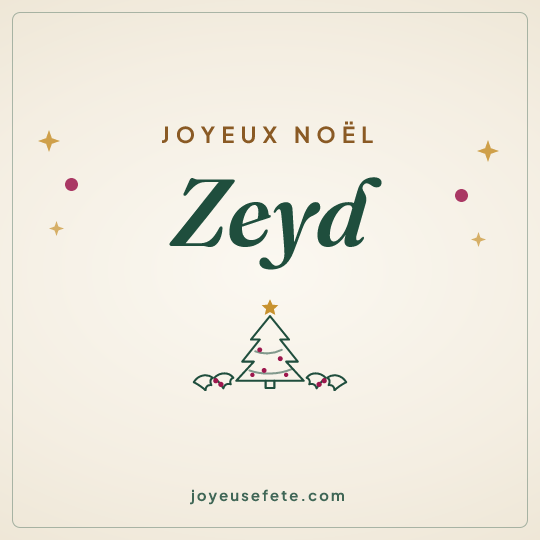 Image carrée « Joyeux Noël Zeyd » pour WhatsApp