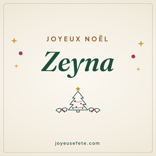 Image carrée « Joyeux Noël Zeyna » pour WhatsApp