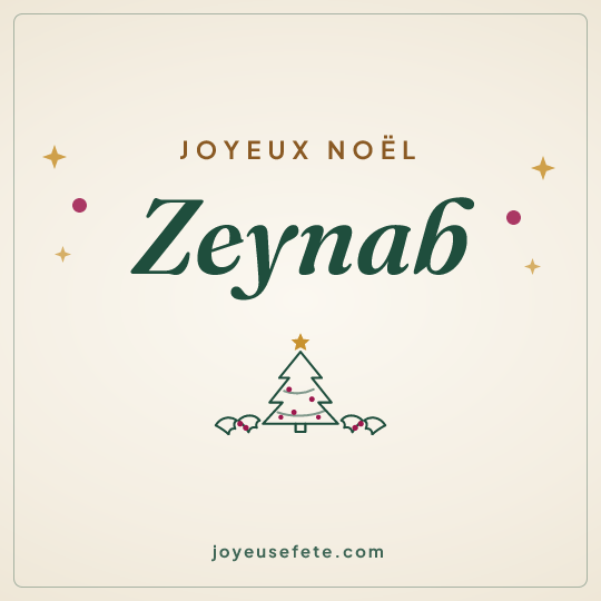Image carrée « Joyeux Noël Zeynab » pour WhatsApp