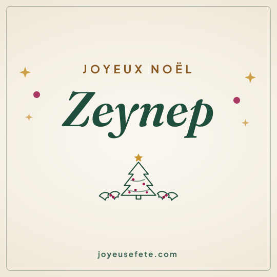 Image carrée « Joyeux Noël Zeynep » pour WhatsApp
