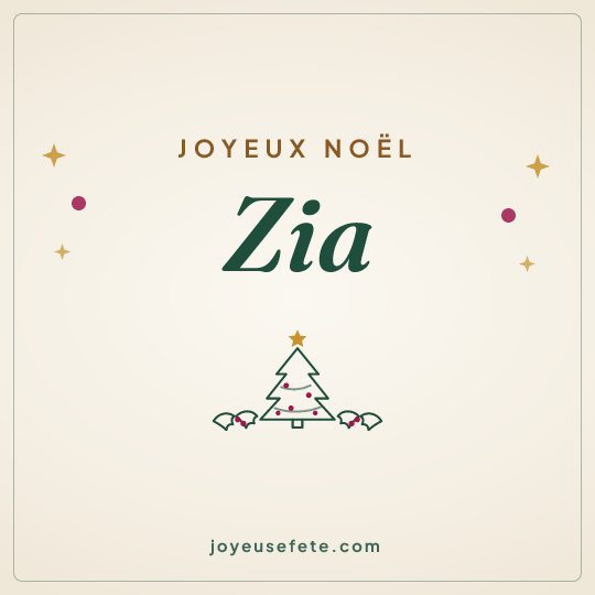 Image carrée « Joyeux Noël Zia » pour WhatsApp