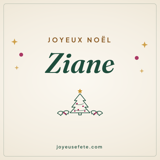 Image carrée « Joyeux Noël Ziane » pour WhatsApp