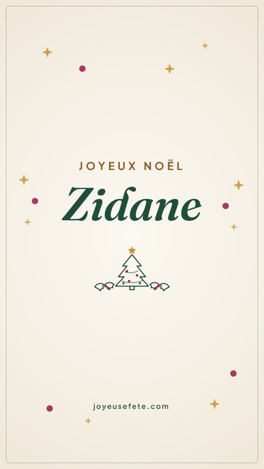 Image « Joyeux Noël Zidane » au format story