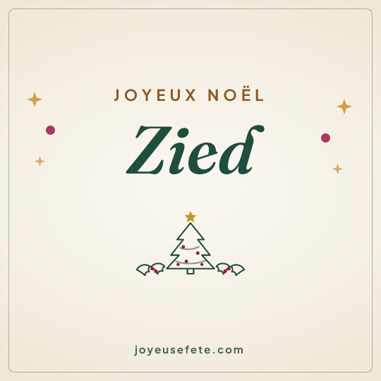 Image carrée « Joyeux Noël Zied » pour WhatsApp