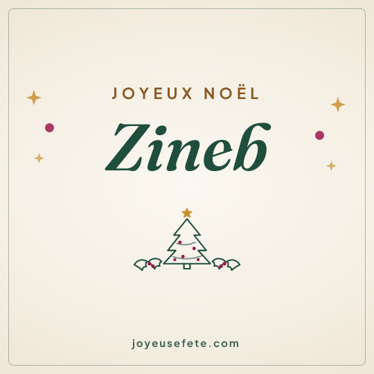 Image carrée « Joyeux Noël Zineb » pour WhatsApp