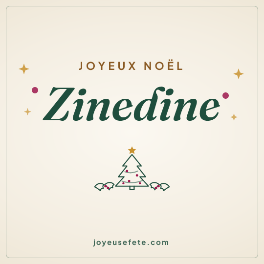 Image carrée « Joyeux Noël Zinedine » pour WhatsApp