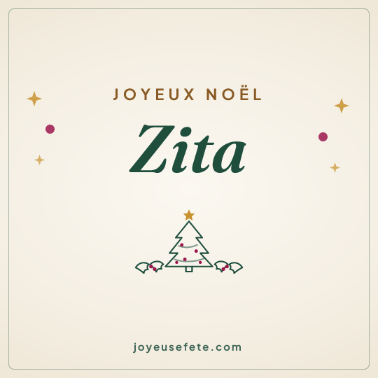 Image carrée « Joyeux Noël Zita » pour WhatsApp