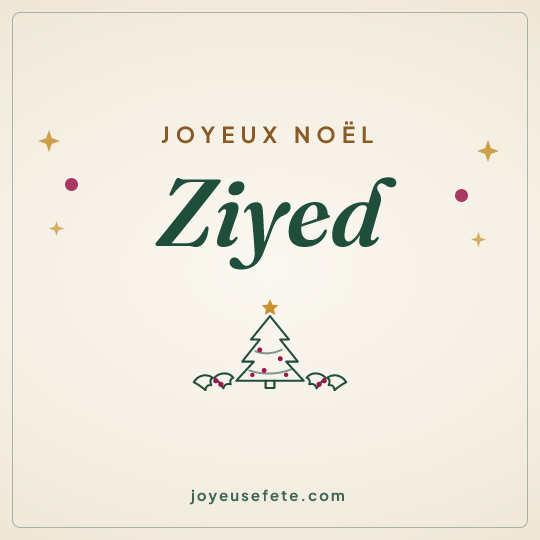 Image carrée « Joyeux Noël Ziyed » pour WhatsApp