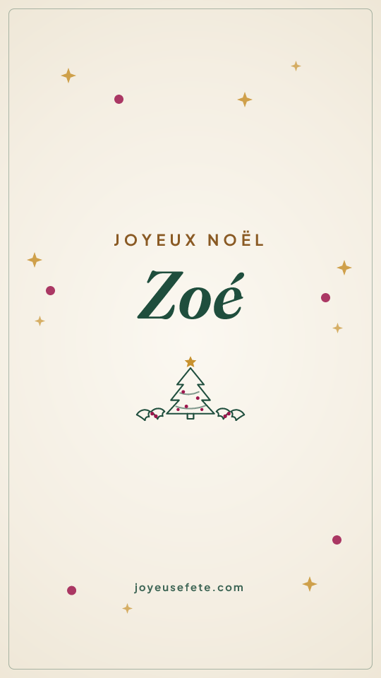 Image « Joyeux Noël Zoé » au format story