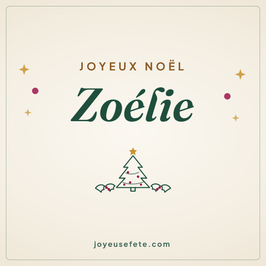 Image carrée « Joyeux Noël Zoélie » pour WhatsApp