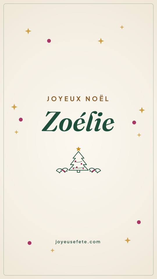Image « Joyeux Noël Zoélie » au format story