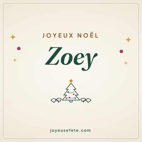Image carrée « Joyeux Noël Zoey » pour WhatsApp