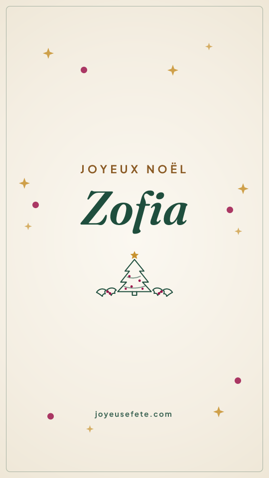 Image « Joyeux Noël Zofia » au format story