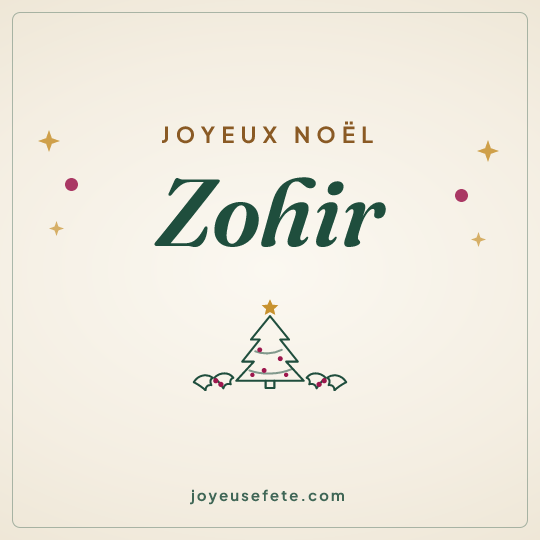 Image carrée « Joyeux Noël Zohir » pour WhatsApp