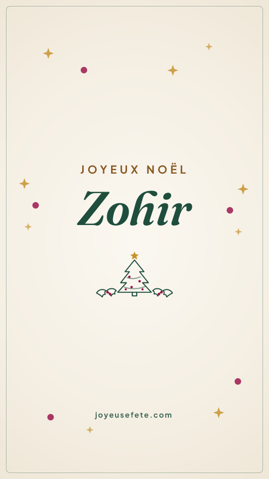 Image « Joyeux Noël Zohir » au format story