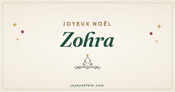 Image « Joyeux Noël Zohra » au format large