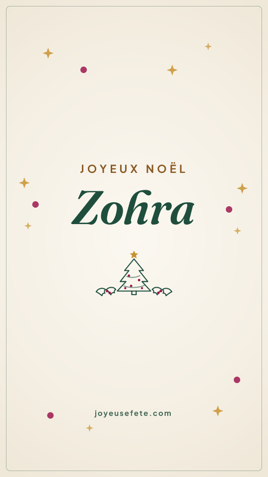 Image « Joyeux Noël Zohra » au format story