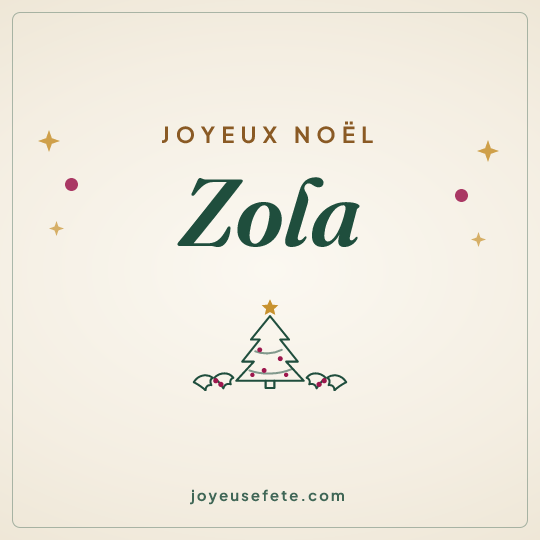 Image carrée « Joyeux Noël Zola » pour WhatsApp