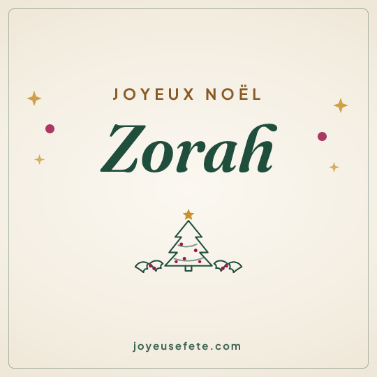 Image carrée « Joyeux Noël Zorah » pour WhatsApp