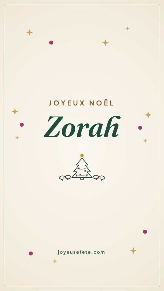 Image « Joyeux Noël Zorah » au format story