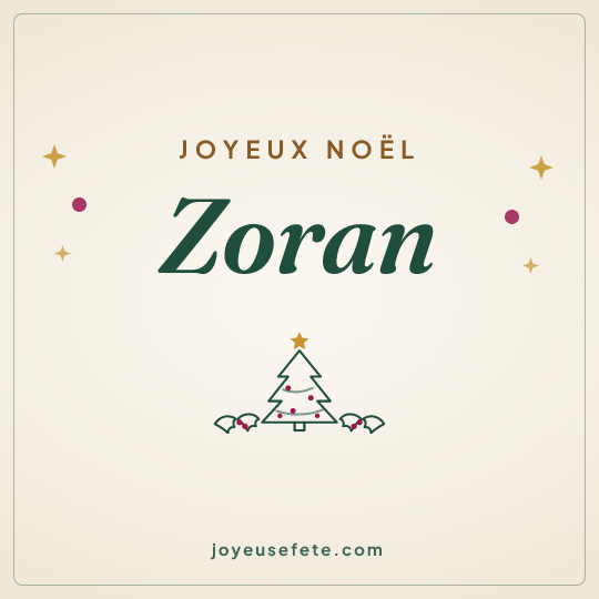 Image carrée « Joyeux Noël Zoran » pour WhatsApp