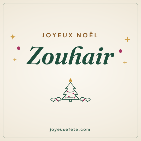 Image carrée « Joyeux Noël Zouhair » pour WhatsApp