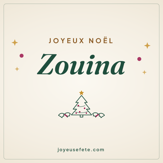 Image carrée « Joyeux Noël Zouina » pour WhatsApp