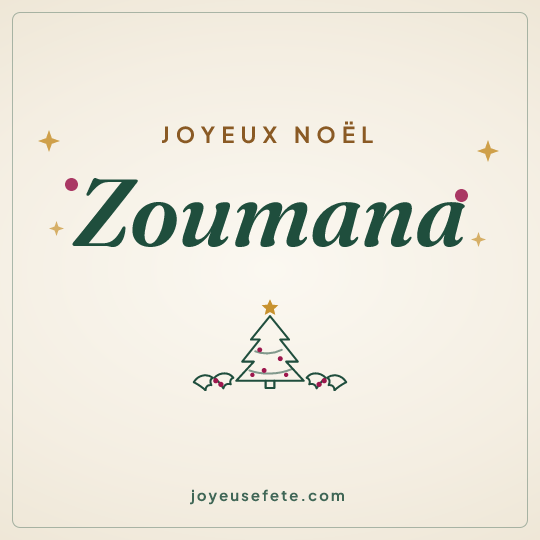 Image carrée « Joyeux Noël Zoumana » pour WhatsApp
