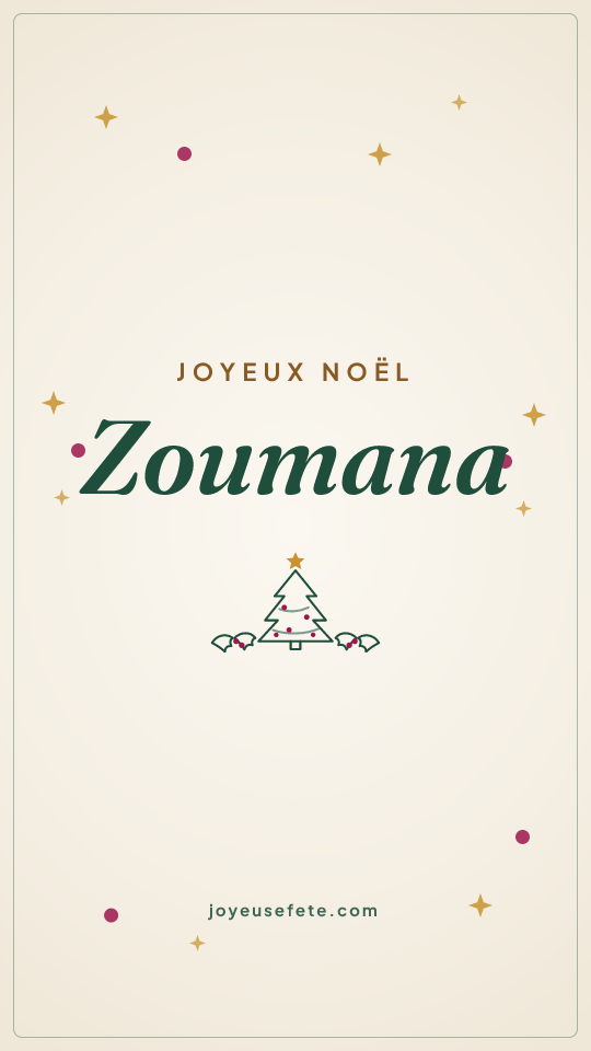 Image « Joyeux Noël Zoumana » au format story
