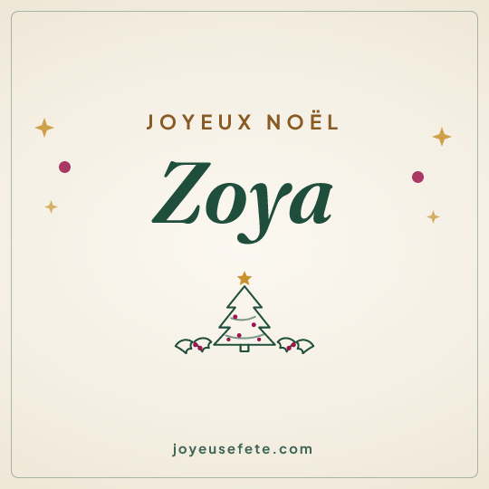 Image carrée « Joyeux Noël Zoya » pour WhatsApp