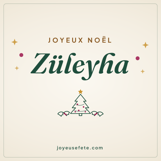 Image carrée « Joyeux Noël Züleyha » pour WhatsApp