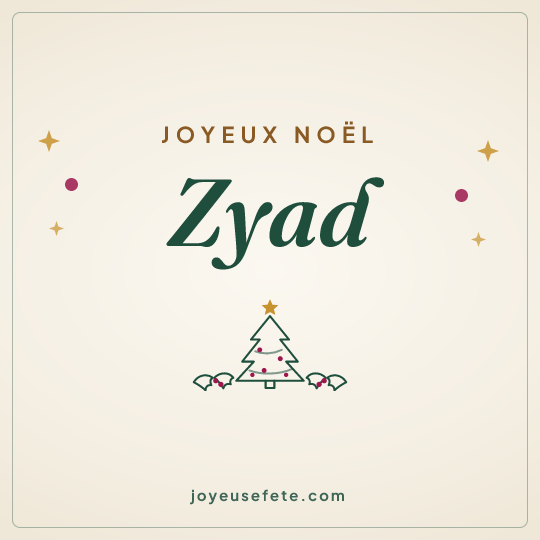Image carrée « Joyeux Noël Zyad » pour WhatsApp