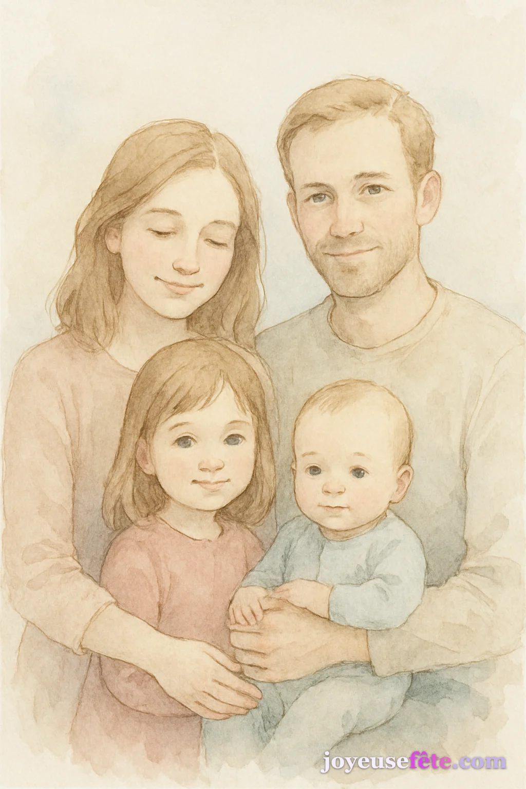 Famille à l'aquarelle